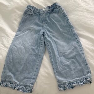 Zara Light Blue Ruffle Hem Girls’ Denim Pants